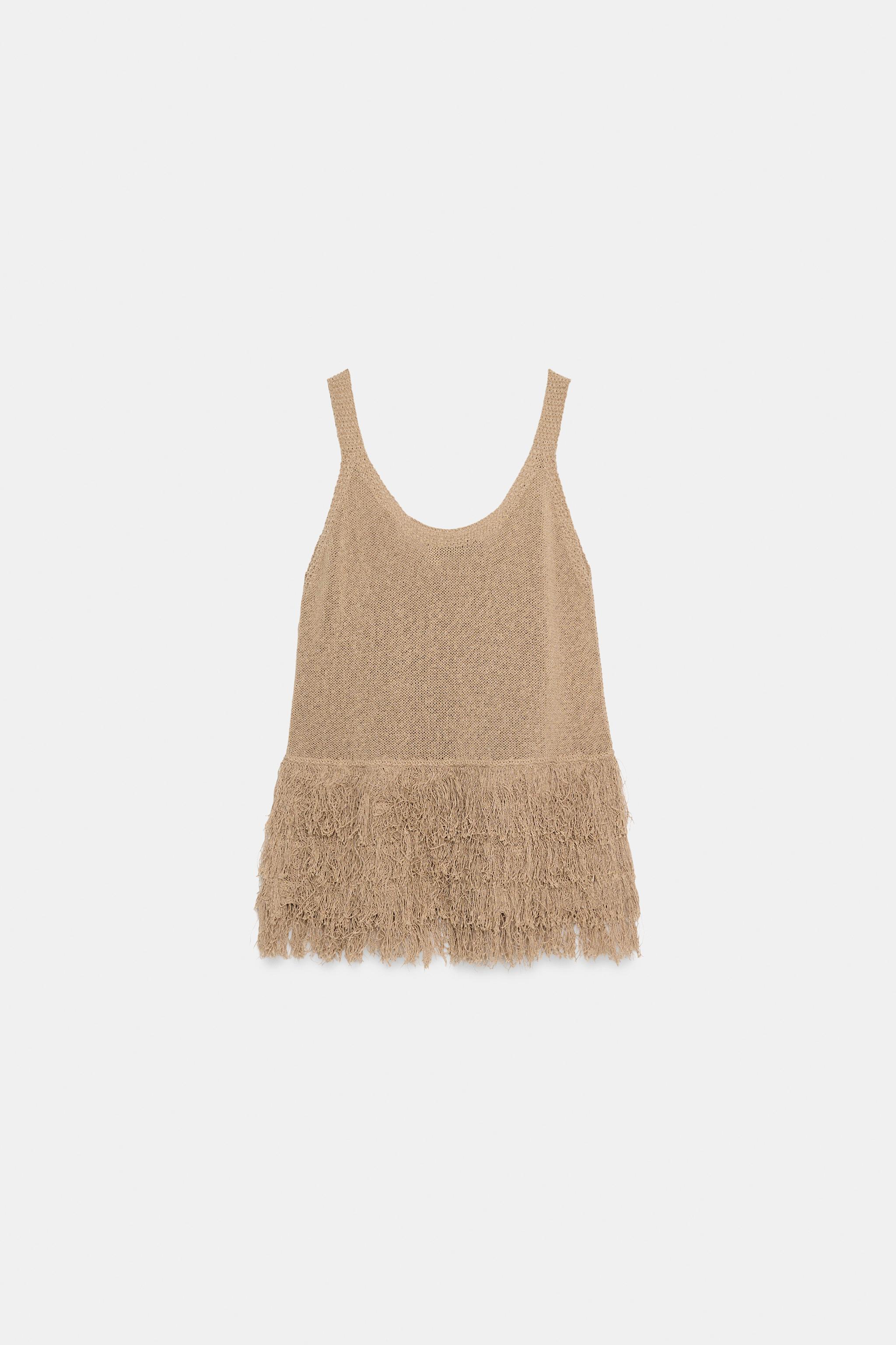 FRINGED KNIT TOP